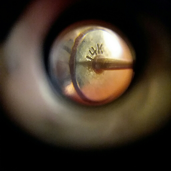 14K Gold Ball Stud Single Earring, Plus 14K Back - Picture 5 of 13